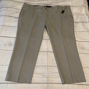 Andrew Fezza Mens Size 56x30 Flat Front Dress Pants Light Gray